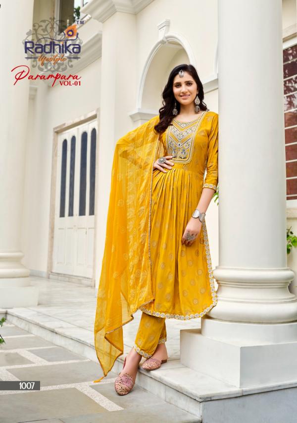 Radhika Parampara Vol 1 Rayon Kurti With Bottom Duoatta Collection